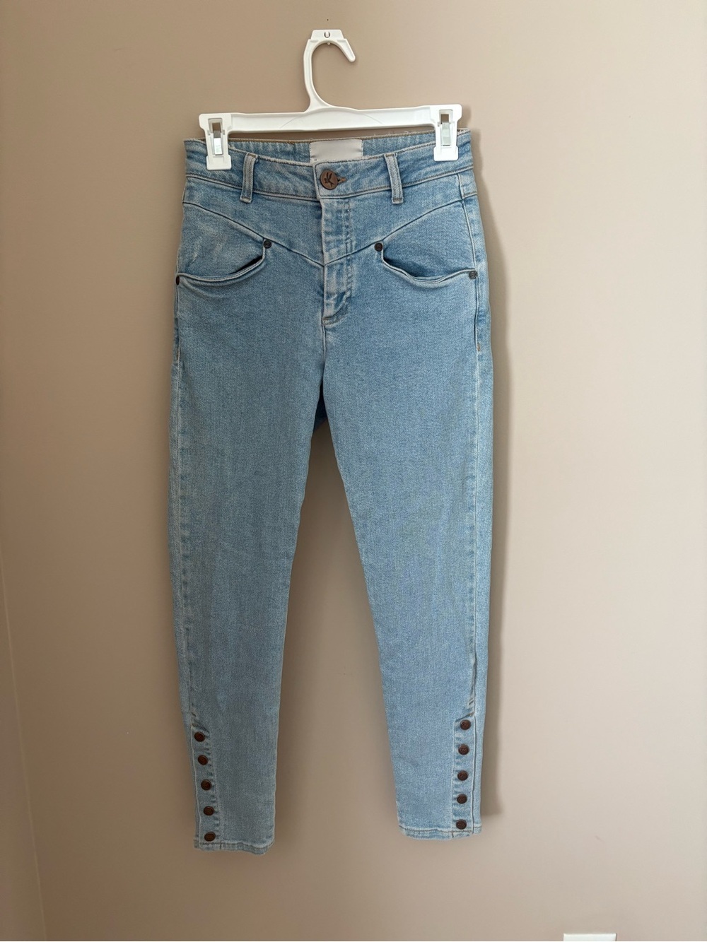 One Teaspoon Preachers High Waist Skinny Stretch Denim Jeans - light blue Sz 26 - Picture 2 of 7